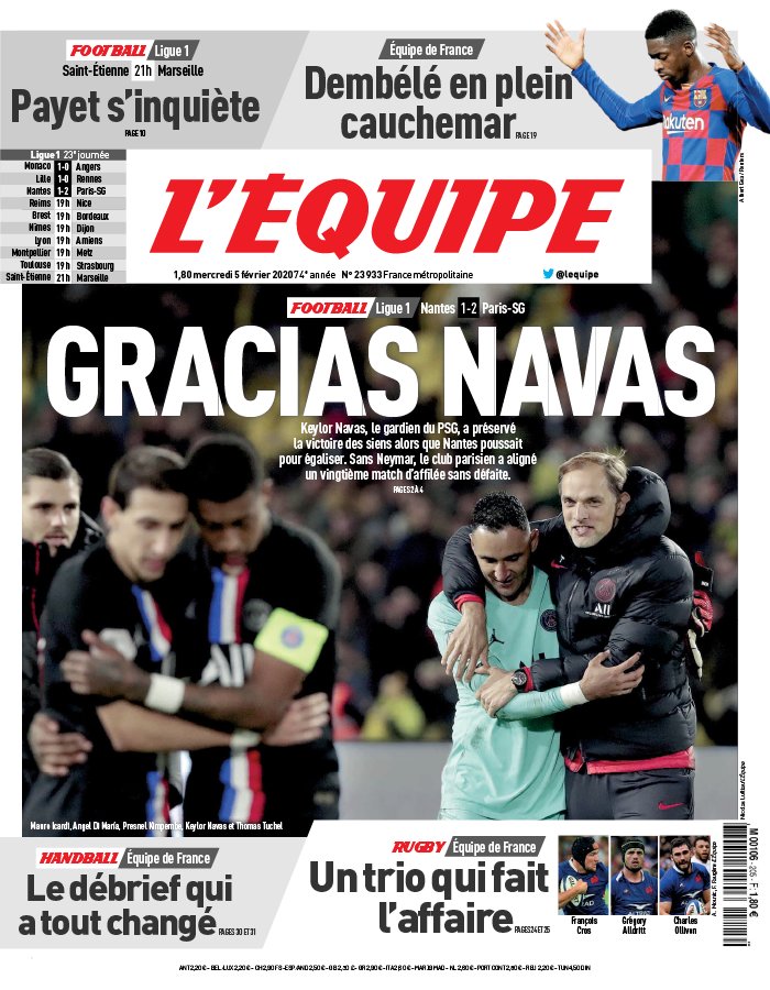 L’equipe du 05 Fevrier 2020