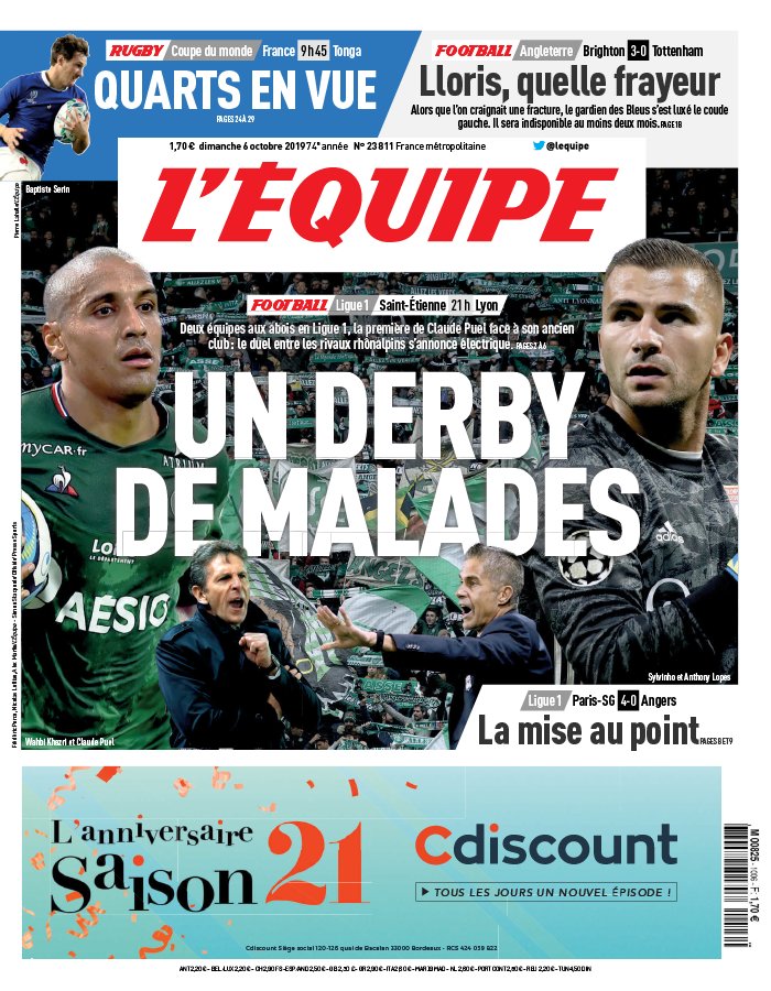 L’equipe du 06 Octobre 2019