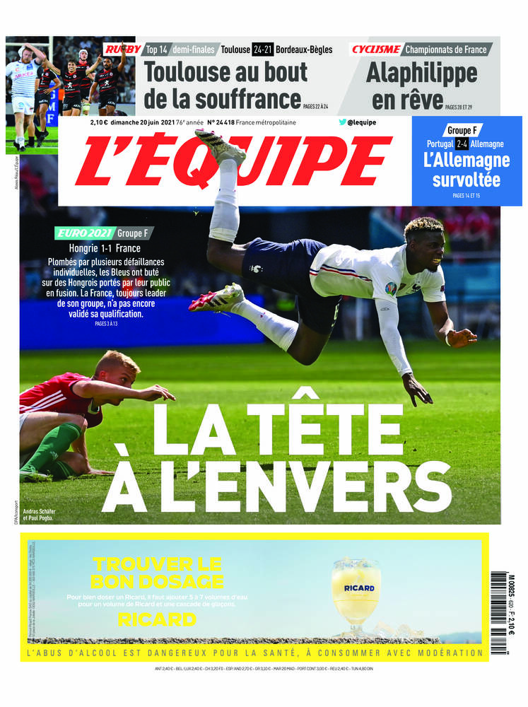 L’equipe du 20 Juin 2021