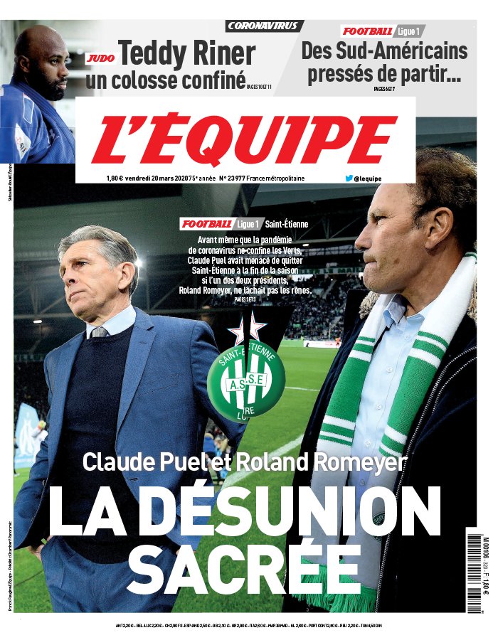 L’equipe du 20 Mars 2020