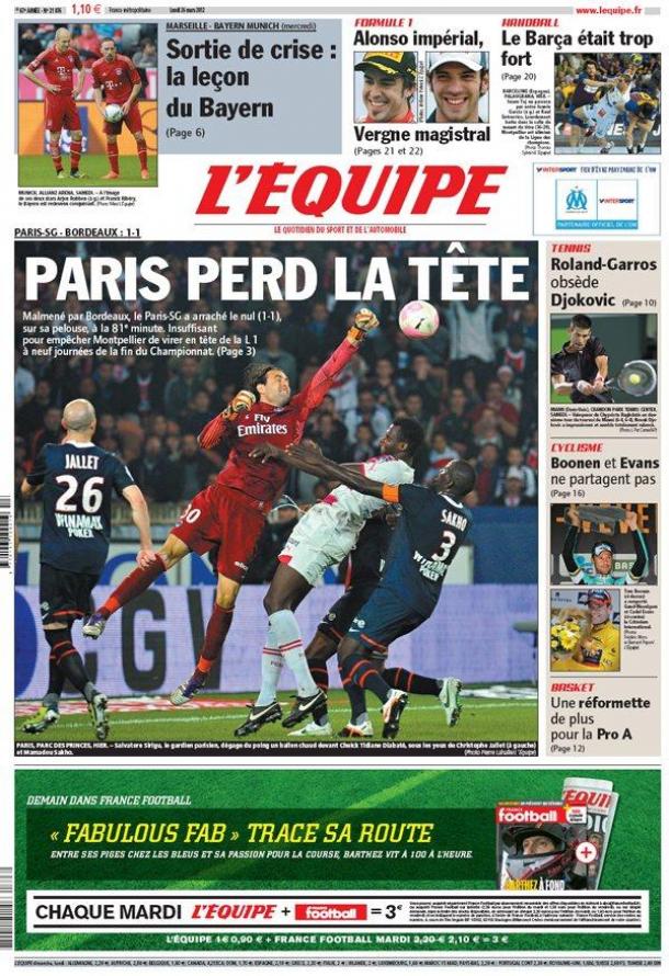 L'Equipe du 26 Mars 2012