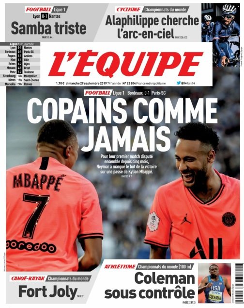 L Equipe Du Dimanche 29 Septembre 2019