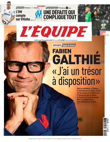 L’equipe du Jeudi 9 Novembre 2023