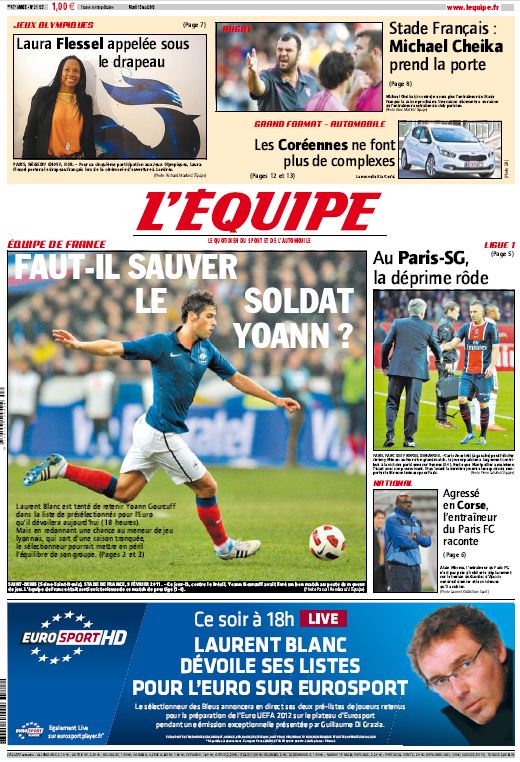 L'equipe du mardi 15 mai 2012