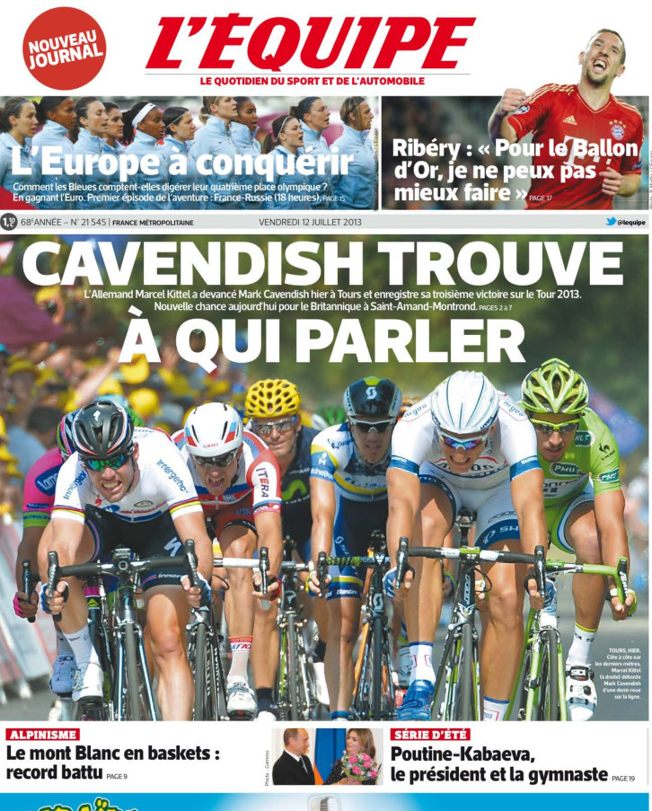 L' Equipe du vendredi 12 juillet 2013 -PDF-