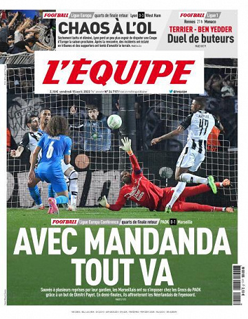 L’equipe du Vendredi 15 Avril 2022