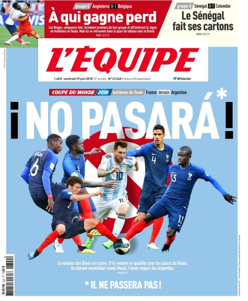 L’equipe du Vendredi 29 Juin 2018