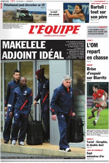 L'Equipe edition du 02 Janvier 2012
