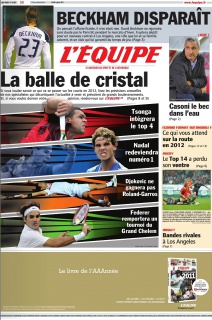 L'Equipe edition du 03 Janvier 2012