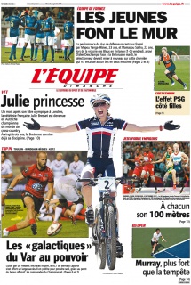 L'equipe Edition du 09 Septembre 2012