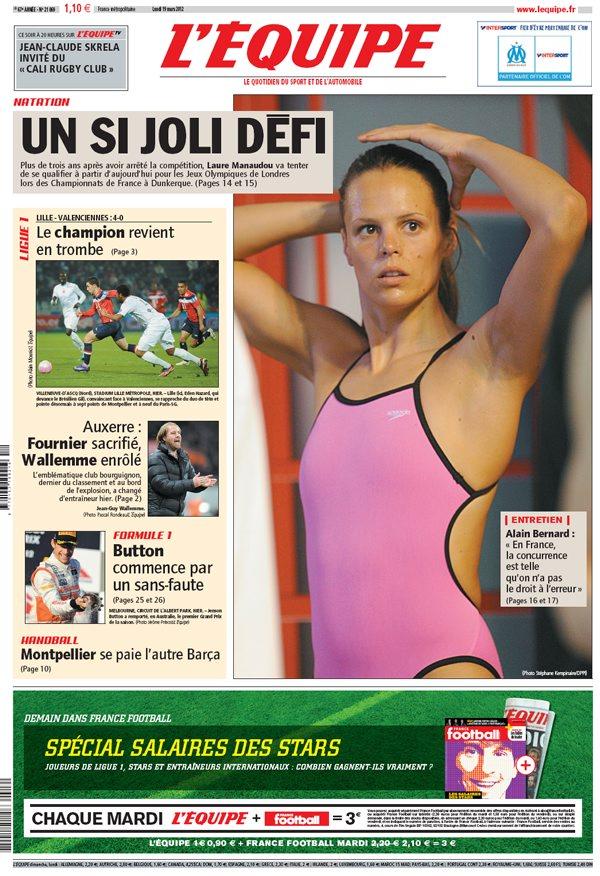 L'Equipe edition du 19 Mars 2012