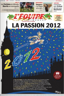 L'Equipe edition du 1er. Janvier 2012
