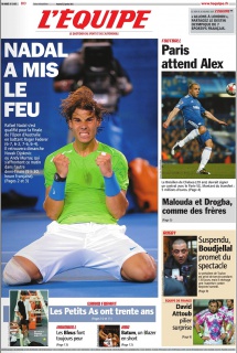 L'Equipe edition du 27 Janvier 2012