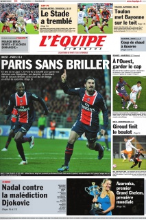 L'Equipe edition du 29 Janvier 2012