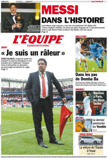 L'equipe Edition du 8 Janvier 2013