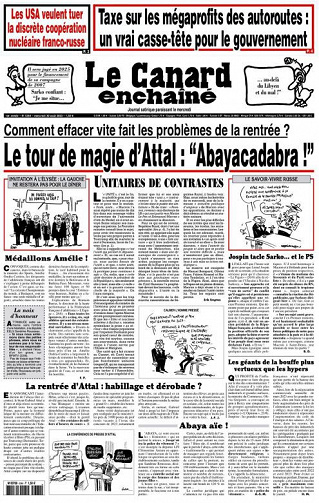 Le Canard Enchaîné N°5364 Du Mercredi 30 Août 2023