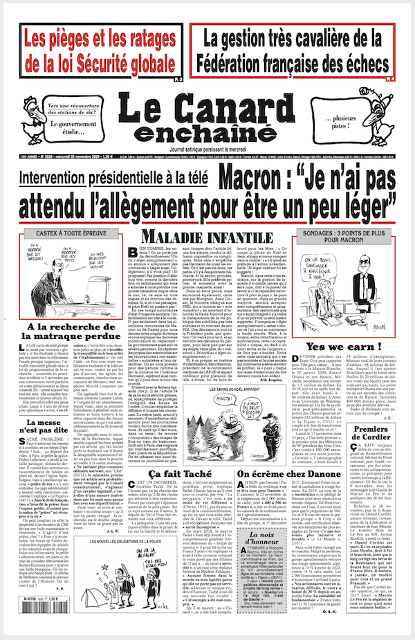 Le Canard Enchaîné - 25 Novembre 2020