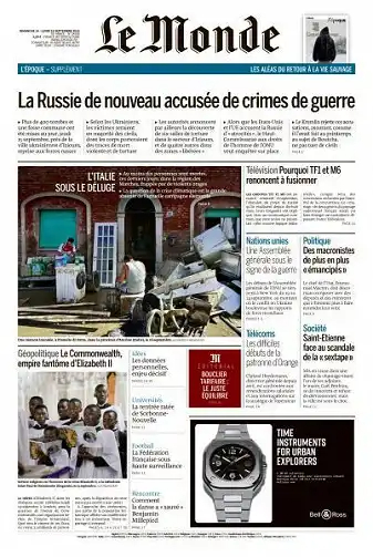 Le Monde du 18 Septembre 2022