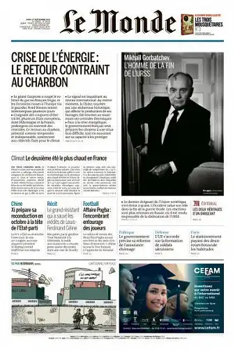 Le Monde du 1er Septembre 2022