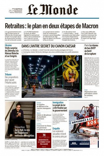 Le Monde du 22 Décembre 2022