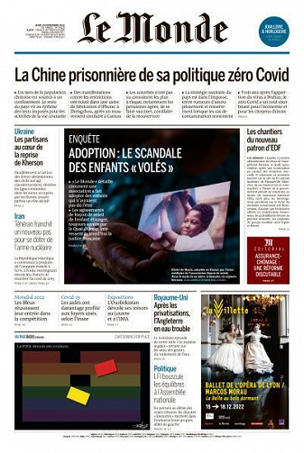 Le Monde du 24 Novembre 2022