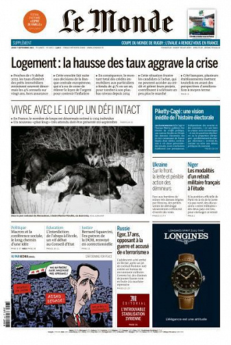 Le Monde du Jeudi 7 Septembre 2023