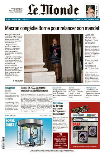 Le Monde du Mercredi 10 Janvier 2024