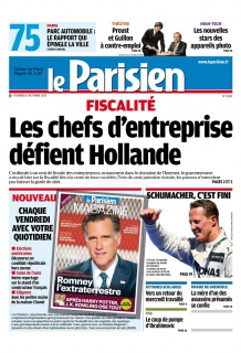 Le Parisien + Cahier de Paris du 05 Octobre 2012