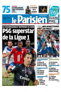 Le Parisien + Cahier de Paris du 10 Août 2012