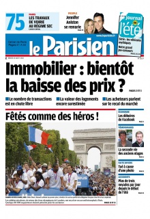Le Parisien + Cahier de Paris du 14 Août 2012