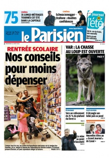 Le Parisien + Cahier de Paris du 22 Août 2012