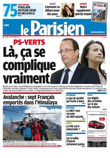 Le Parisien + Cahier de Paris Et supp. Economie du 24 Septembre 2012