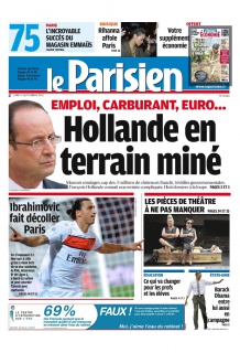 Le Parisien +Cahier paris et supp. Econo. du 03 Sept. 2012