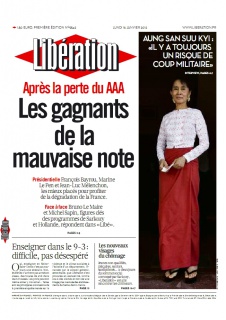 Libération edition du 16 Janvier 2012