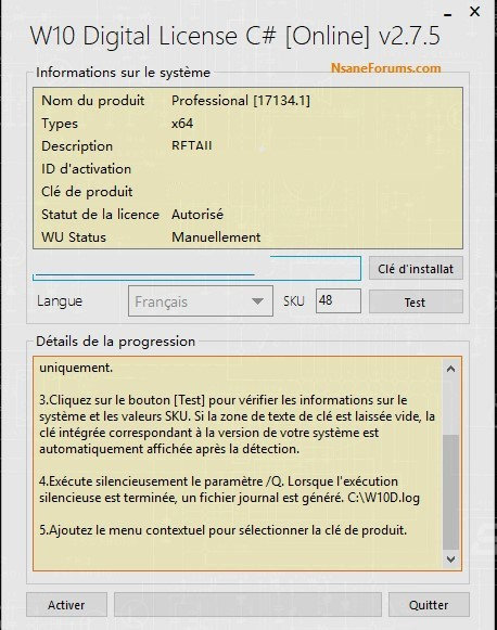 Windows: Digital license 2.7.5 activation (Windows)